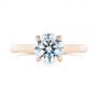 18k Rose Gold 18k Rose Gold Peekaboo Diamond Engagement Ring - Top View -  104882 - Thumbnail