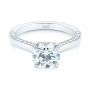  Platinum Peekaboo Diamond Engagement Ring - Flat View -  104882 - Thumbnail