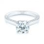 18k White Gold 18k White Gold Peekaboo Diamond Engagement Ring - Flat View -  104882 - Thumbnail