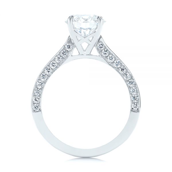 18k White Gold 18k White Gold Peekaboo Diamond Engagement Ring - Front View -  104882