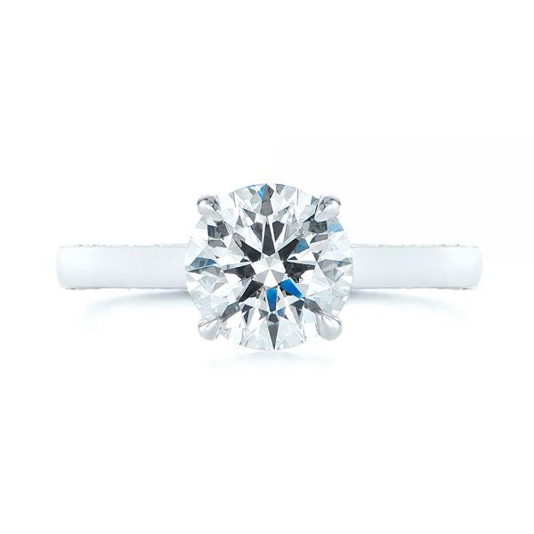  Platinum Peekaboo Diamond Engagement Ring - Top View -  104882