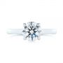  Platinum Peekaboo Diamond Engagement Ring - Top View -  104882 - Thumbnail
