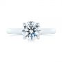 18k White Gold 18k White Gold Peekaboo Diamond Engagement Ring - Top View -  104882 - Thumbnail