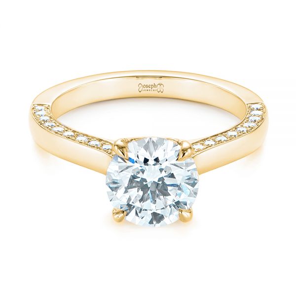 14k Yellow Gold 14k Yellow Gold Peekaboo Diamond Engagement Ring - Flat View - 104882