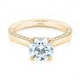 18k Yellow Gold 18k Yellow Gold Peekaboo Diamond Engagement Ring - Flat View -  104882 - Thumbnail