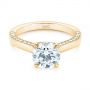 18k Yellow Gold 18k Yellow Gold Peekaboo Diamond Engagement Ring - Flat View -  104882 - Thumbnail