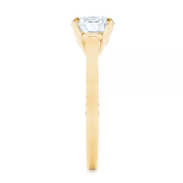 14k Yellow Gold 14k Yellow Gold Peekaboo Diamond Engagement Ring - Side View -  104882