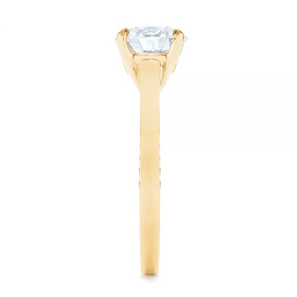 14k Yellow Gold 14k Yellow Gold Peekaboo Diamond Engagement Ring - Side View - 104882