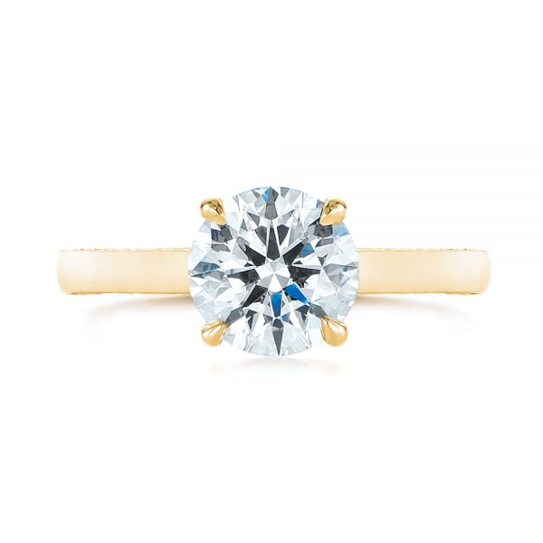 14k Yellow Gold 14k Yellow Gold Peekaboo Diamond Engagement Ring - Top View - 104882