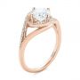 18k Rose Gold 18k Rose Gold Split Shank Wrapped Halo Diamond Engagement Ring - Three-Quarter View -  104584 - Thumbnail