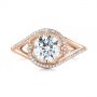 14k Rose Gold 14k Rose Gold Split Shank Wrapped Halo Diamond Engagement Ring - Top View -  104584 - Thumbnail