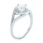 14k White Gold 14k White Gold Split Shank Wrapped Halo Diamond Engagement Ring - Three-Quarter View -  104584 - Thumbnail