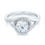  Platinum Split Shank Wrapped Halo Diamond Engagement Ring - Flat View -  104584 - Thumbnail