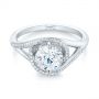  Platinum Split Shank Wrapped Halo Diamond Engagement Ring - Flat View -  104584 - Thumbnail