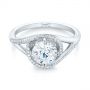 18k White Gold 18k White Gold Split Shank Wrapped Halo Diamond Engagement Ring - Flat View -  104584 - Thumbnail