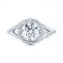  Platinum Split Shank Wrapped Halo Diamond Engagement Ring - Top View -  104584 - Thumbnail