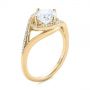 18k Yellow Gold 18k Yellow Gold Split Shank Wrapped Halo Diamond Engagement Ring - Three-Quarter View -  104584 - Thumbnail