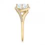 14k Yellow Gold 14k Yellow Gold Split Shank Wrapped Halo Diamond Engagement Ring - Side View -  104584 - Thumbnail