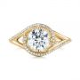 14k Yellow Gold 14k Yellow Gold Split Shank Wrapped Halo Diamond Engagement Ring - Top View -  104584 - Thumbnail