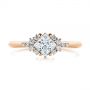 14k Rose Gold 14k Rose Gold Princess Cut Diamond Cluster Engagement Ring - Top View -  104983 - Thumbnail