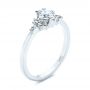  Platinum Platinum Princess Cut Diamond Cluster Engagement Ring - Three-Quarter View -  104983 - Thumbnail