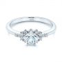  Platinum Platinum Princess Cut Diamond Cluster Engagement Ring - Flat View -  104983 - Thumbnail