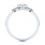 18k White Gold Princess Cut Diamond Cluster Engagement Ring - Front View -  104983 - Thumbnail
