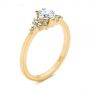 14k Yellow Gold 14k Yellow Gold Princess Cut Diamond Cluster Engagement Ring - Three-Quarter View -  104983 - Thumbnail