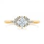 18k Yellow Gold 18k Yellow Gold Princess Cut Diamond Cluster Engagement Ring - Top View -  104983 - Thumbnail