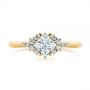 14k Yellow Gold 14k Yellow Gold Princess Cut Diamond Cluster Engagement Ring - Top View -  104983 - Thumbnail