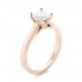18k Rose Gold 18k Rose Gold Princess Cut Diamond Engagement Ring - Three-Quarter View -  104091 - Thumbnail