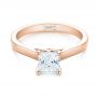 14k Rose Gold 14k Rose Gold Princess Cut Diamond Engagement Ring - Flat View -  104091 - Thumbnail
