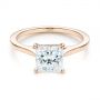 14k Rose Gold 14k Rose Gold Princess Cut Diamond Engagement Ring - Flat View -  105124 - Thumbnail