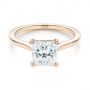 14k Rose Gold 14k Rose Gold Princess Cut Diamond Engagement Ring - Flat View -  105124 - Thumbnail