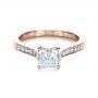 14k Rose Gold 14k Rose Gold Princess Cut Diamond Engagement Ring - Flat View -  1381 - Thumbnail