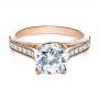 14k Rose Gold 14k Rose Gold Princess Cut Diamond Engagement Ring - Flat View -  195 - Thumbnail