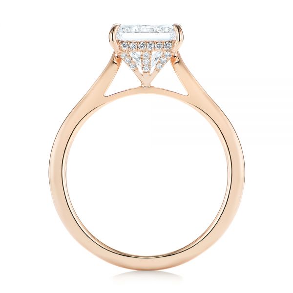 18k Rose Gold 18k Rose Gold Princess Cut Diamond Engagement Ring - Front View -  105124