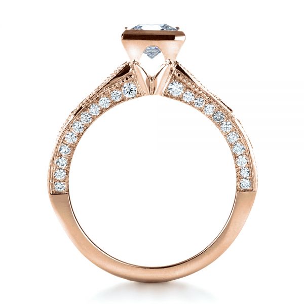 14k Rose Gold 14k Rose Gold Princess Cut Diamond Engagement Ring - Front View -  1288