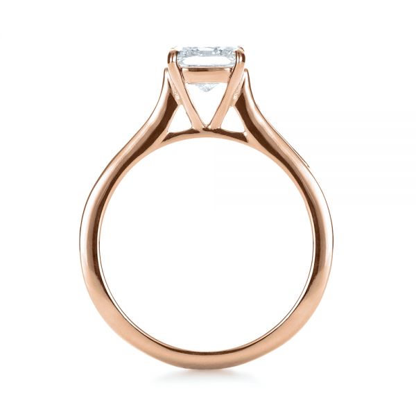 18k Rose Gold 18k Rose Gold Princess Cut Diamond Engagement Ring - Front View -  1381