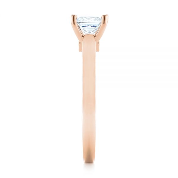 18k Rose Gold 18k Rose Gold Princess Cut Diamond Engagement Ring - Side View -  104091