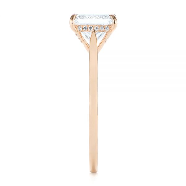 18k Rose Gold 18k Rose Gold Princess Cut Diamond Engagement Ring - Side View -  105124