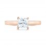 14k Rose Gold 14k Rose Gold Princess Cut Diamond Engagement Ring - Top View -  104091 - Thumbnail