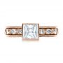 14k Rose Gold 14k Rose Gold Princess Cut Diamond Engagement Ring - Top View -  1288 - Thumbnail