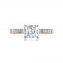 14k Rose Gold 14k Rose Gold Princess Cut Diamond Engagement Ring - Top View -  1381 - Thumbnail