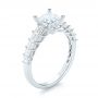 18k White Gold Princess Cut Diamond Engagement Ring - Three-Quarter View -  103082 - Thumbnail