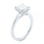 18k White Gold 18k White Gold Princess Cut Diamond Engagement Ring - Three-Quarter View -  105124 - Thumbnail