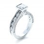 18k White Gold Princess Cut Diamond Engagement Ring - Three-Quarter View -  1288 - Thumbnail