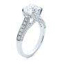 14k White Gold 14k White Gold Princess Cut Diamond Engagement Ring - Three-Quarter View -  195 - Thumbnail