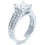 18k White Gold Princess Cut Diamond Engagement Ring - Three-Quarter View -  212 - Thumbnail
