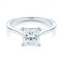 18k White Gold 18k White Gold Princess Cut Diamond Engagement Ring - Flat View -  105124 - Thumbnail